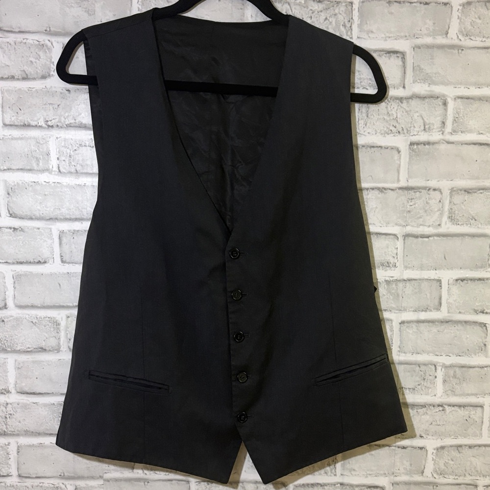 Via Veneto Bristol Elegant Charcoal Men's Vest, Medium